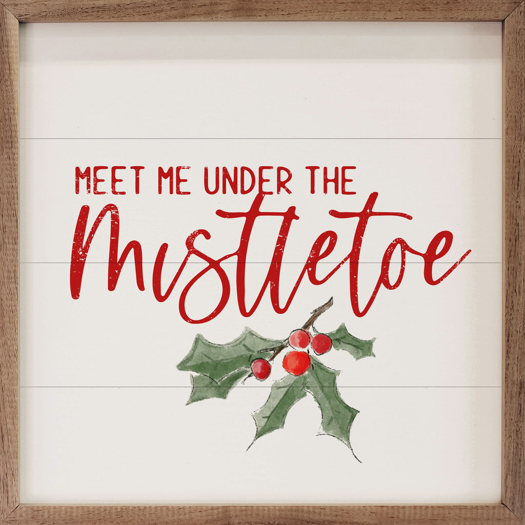 Meet Me Under The Mistletoe White 16x16 / White