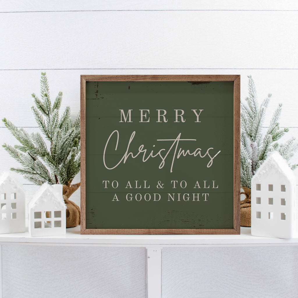 Merry Christmas To All Green 16x16 / Green