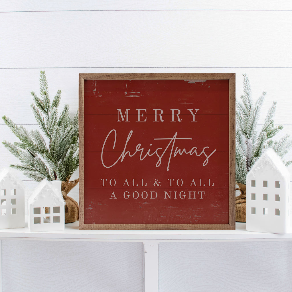 Merry Christmas To All Red 16x16 / Red
