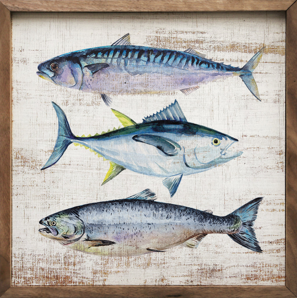 Ocean Fish Print 16x16 / White