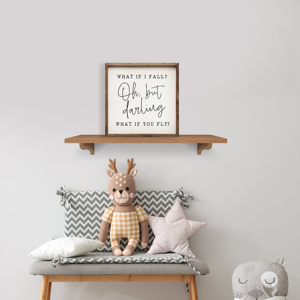 Oh But Darling What If You Fly White 16x16 / White