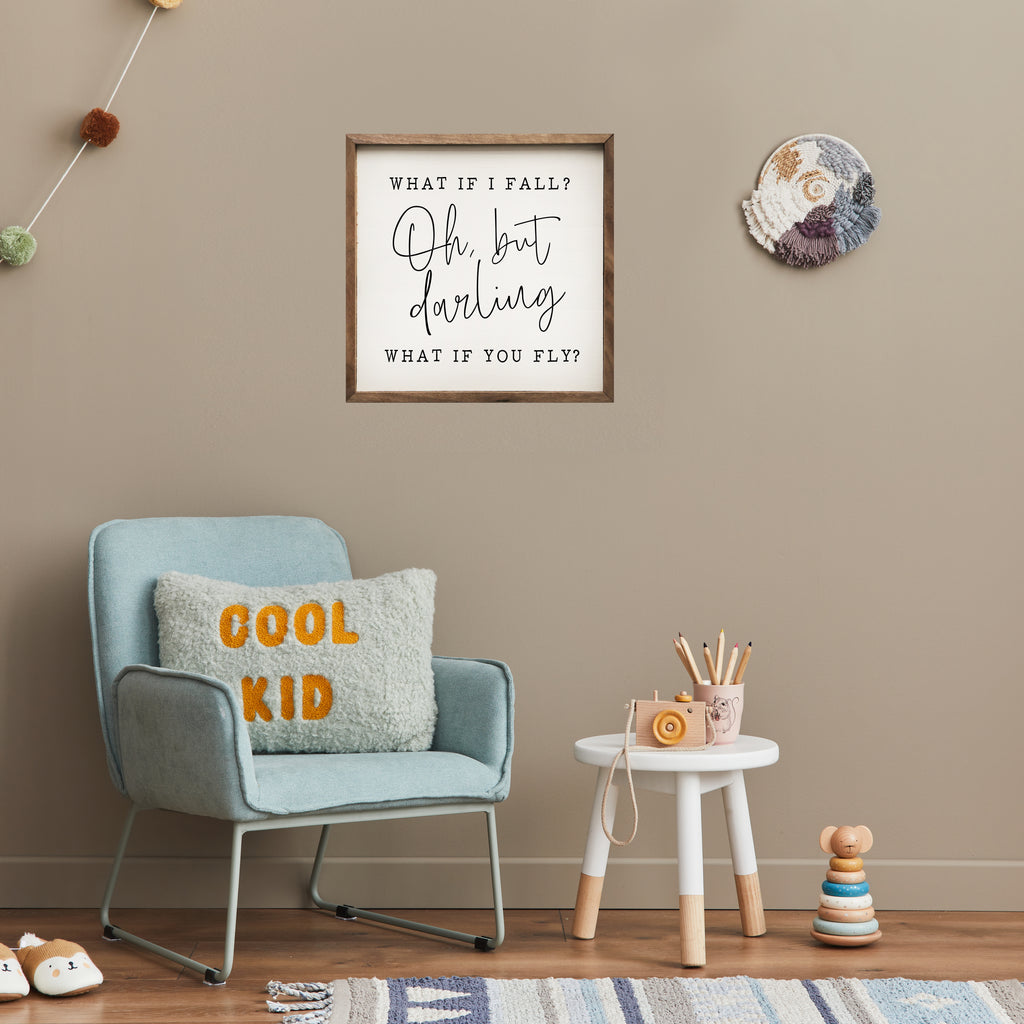 Oh But Darling What If You Fly White 16x16 / White