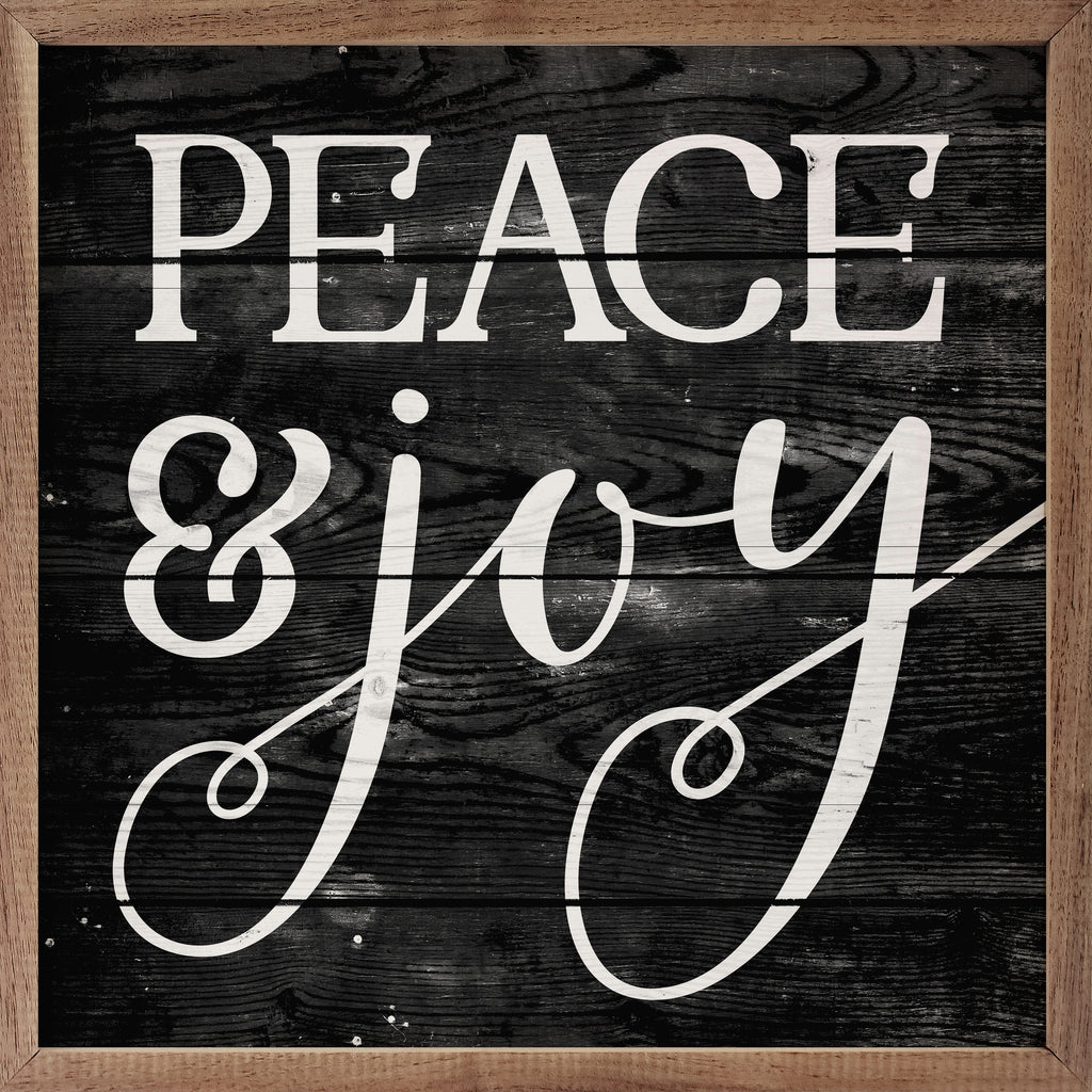 Peace And Joy Black 16x16 / Black