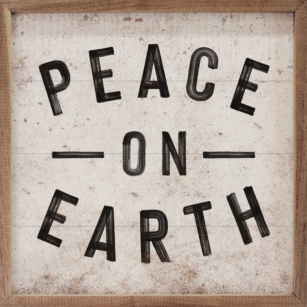 Peace On Earth Lines White 16x16 / White