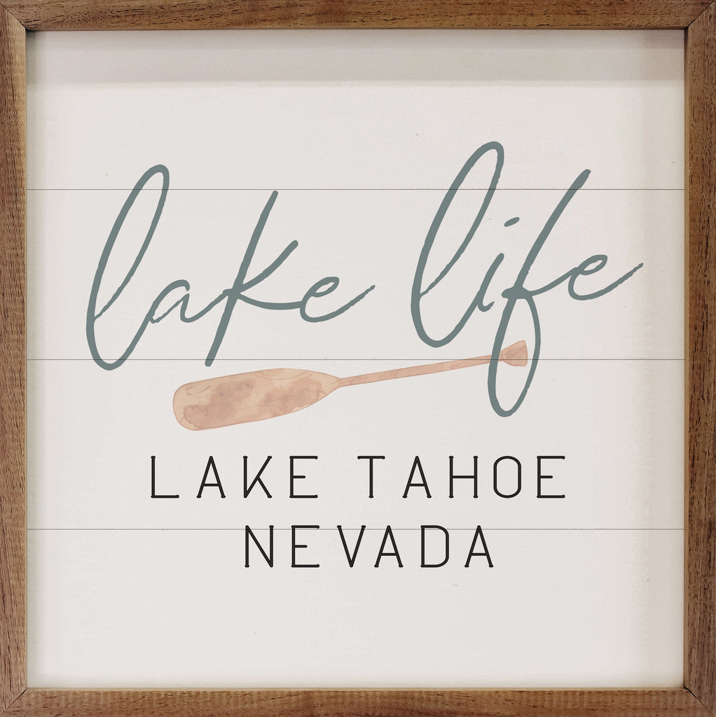 Personalized Lake Life Oar White 16x16 / White