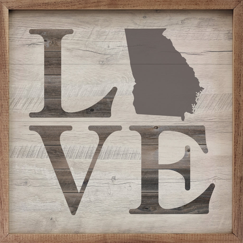 Personalized Love State Whitewash 16x16 / Whitewash