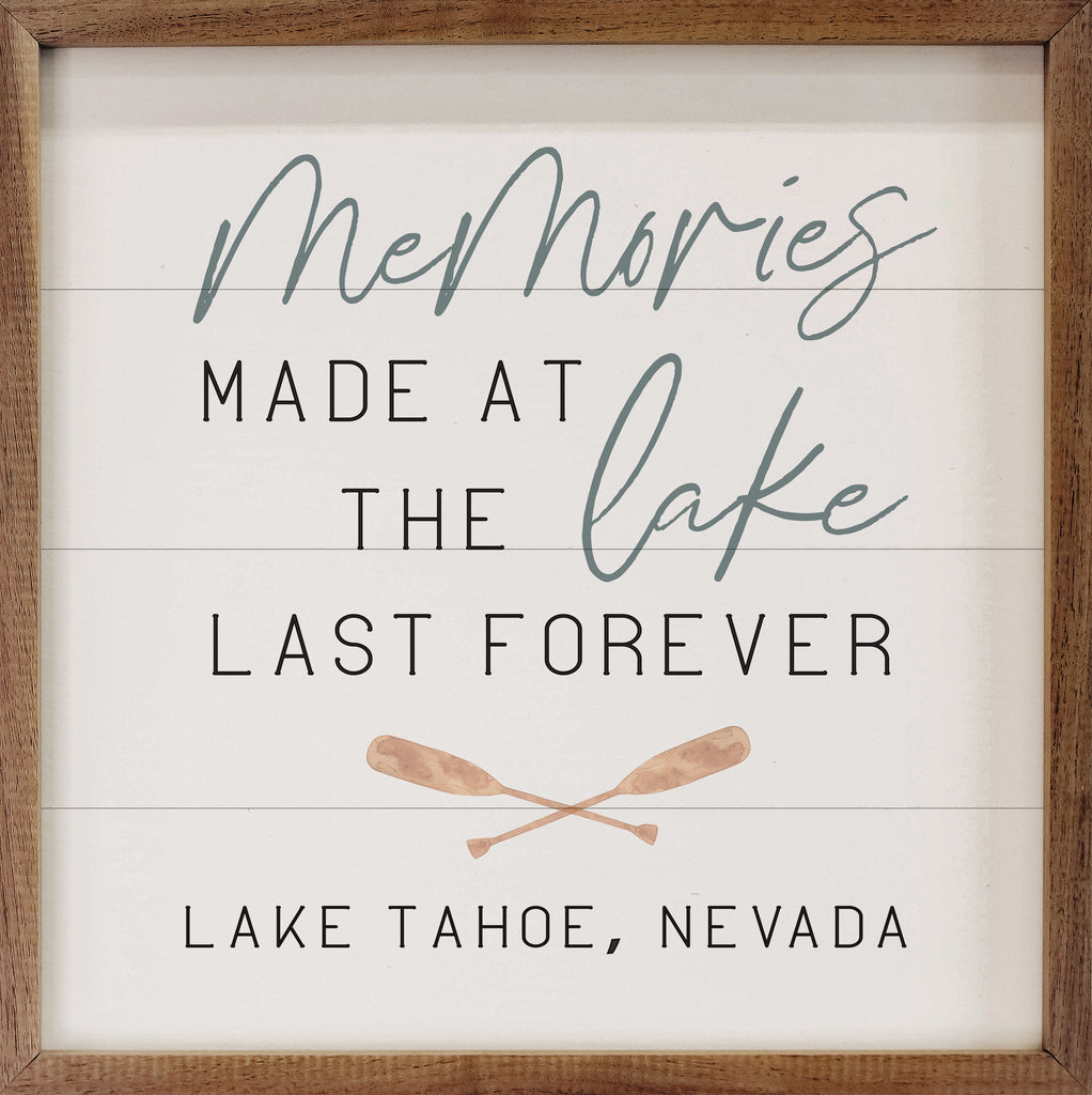 Personalized Memories Made At The Lake White 16x16 / White