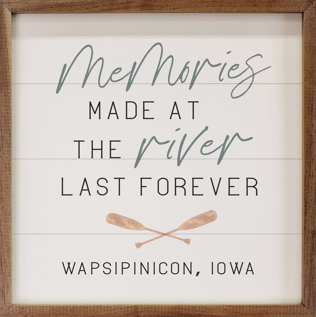 Personalized Memories Made At The River White 16x16 / White