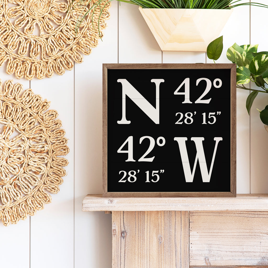 Personalized Simple Coordinates Black 16x16 / Black
