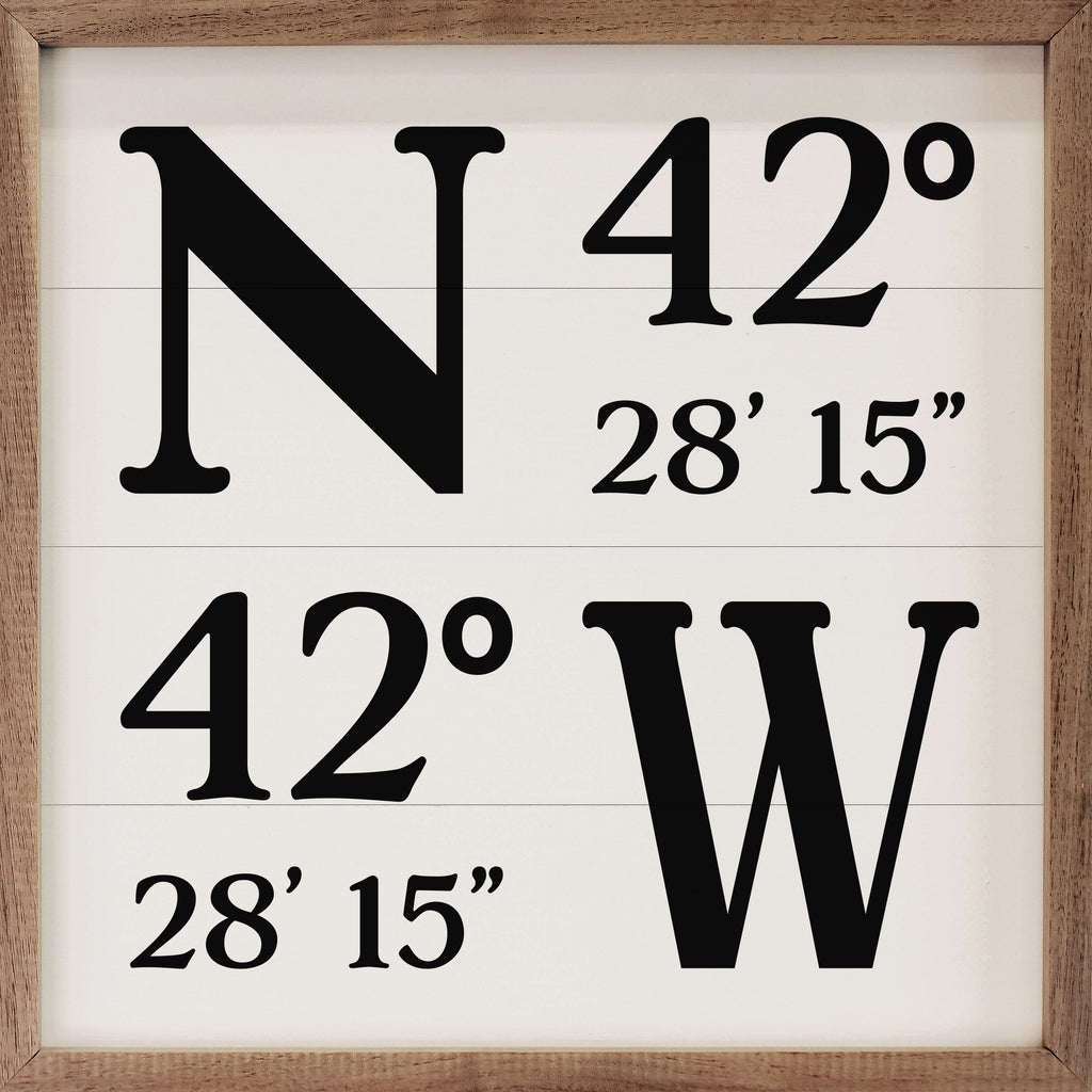 Personalized Simple Coordinates White 16x16 / White