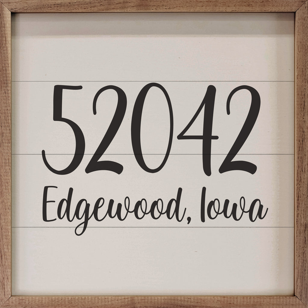 Personalized Zip City State White 16x16 / White