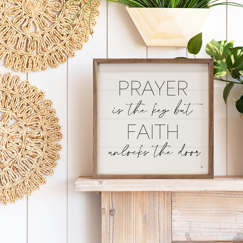 Prayer Is The Key White 16x16 / White