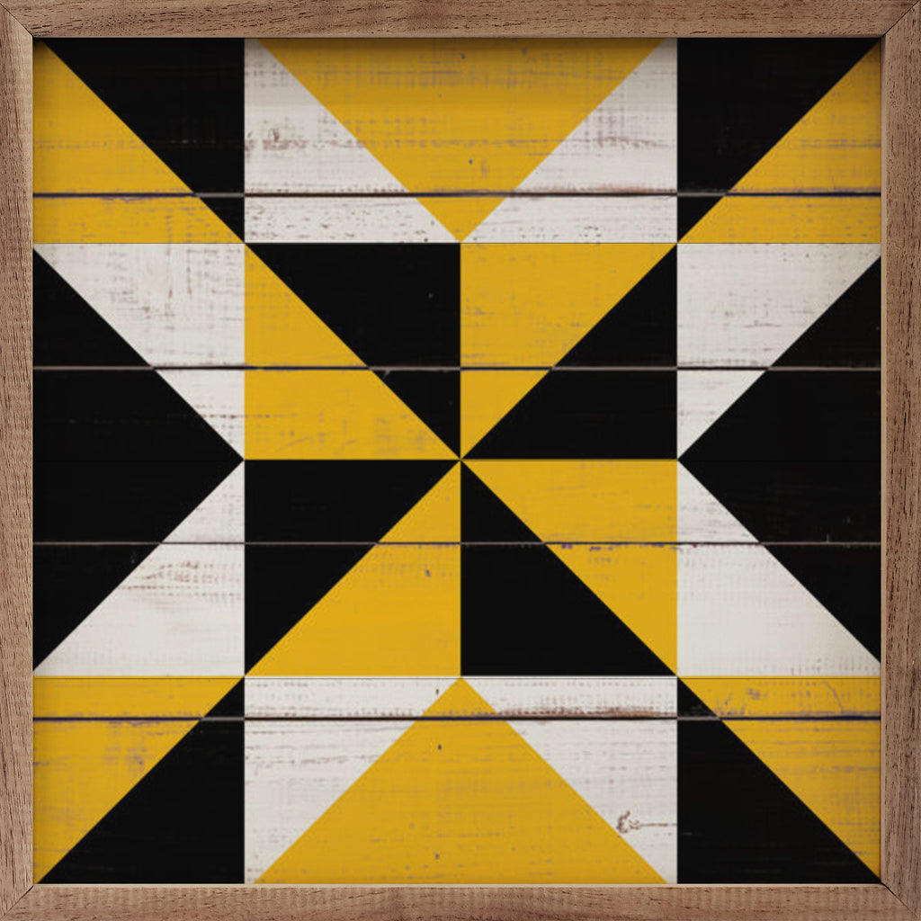 Quilt Black And Gold 16x16 / Multi-Color