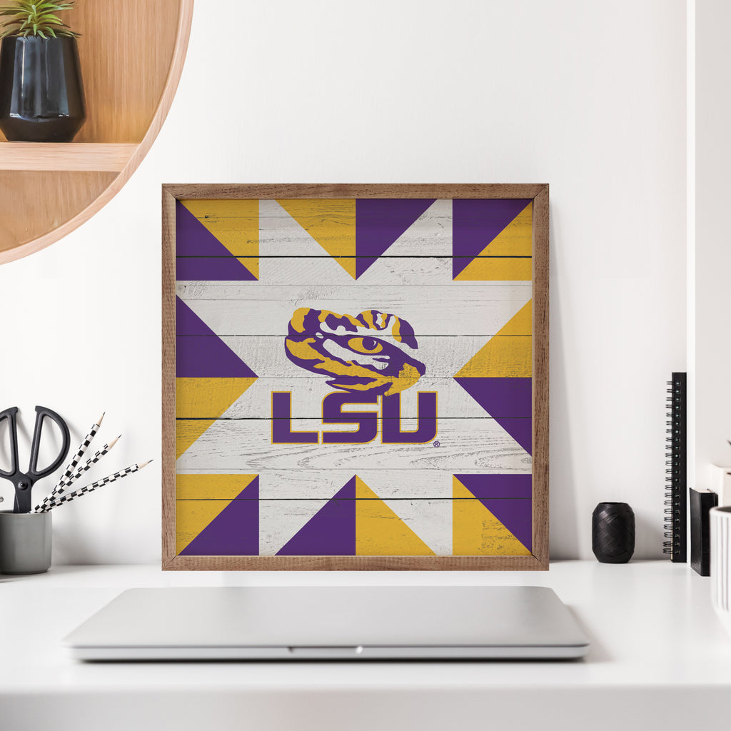 Quilt Mascot LSU 16x16 / Multi-Color