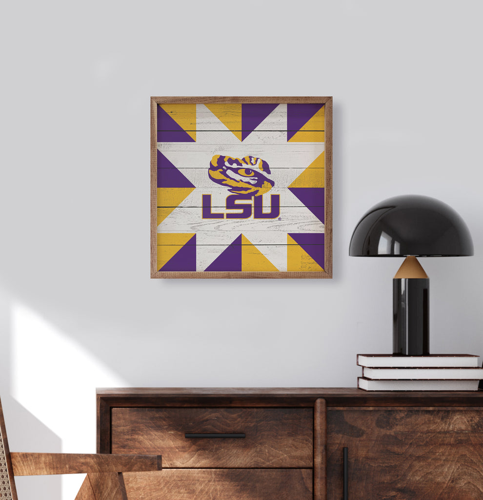 Quilt Mascot LSU 16x16 / Multi-Color