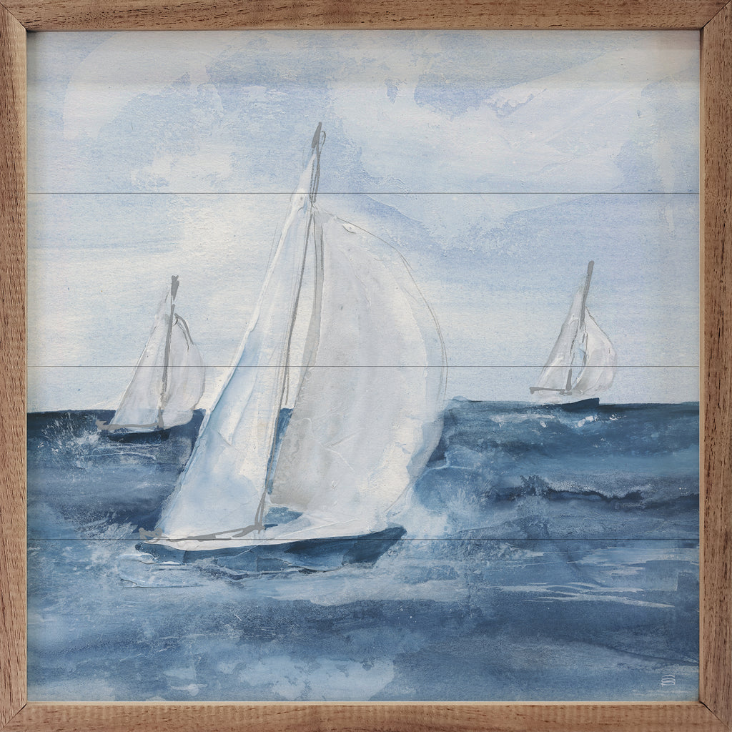 Sailboats 2 By Chris Paschke 16x16 / Multi-Color