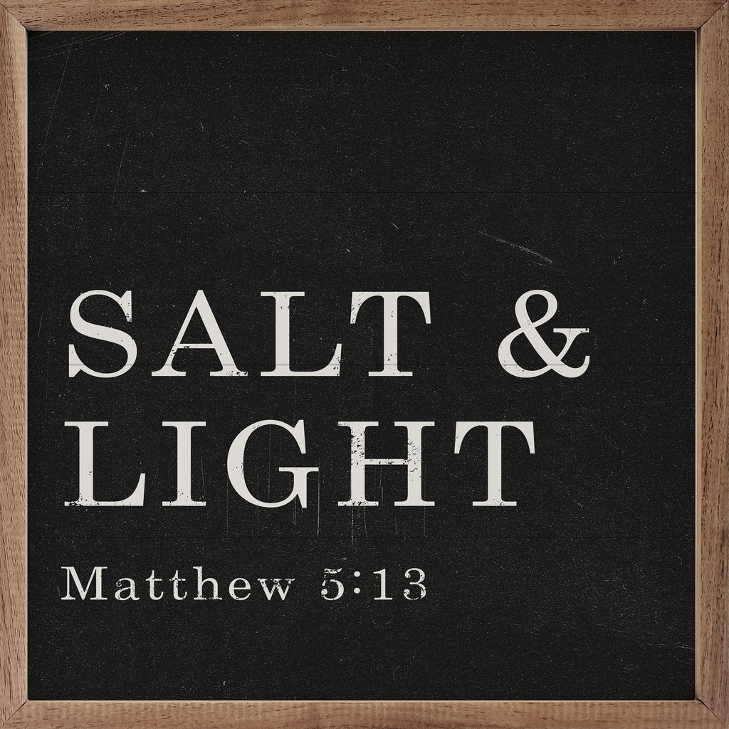 Salt And Light Matthew 5 13 Black 16x16 / Black