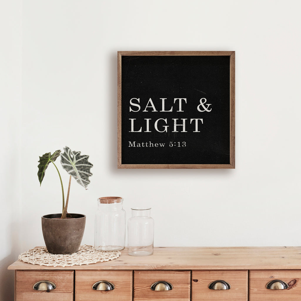 Salt And Light Matthew 5 13 Black 16x16 / Black