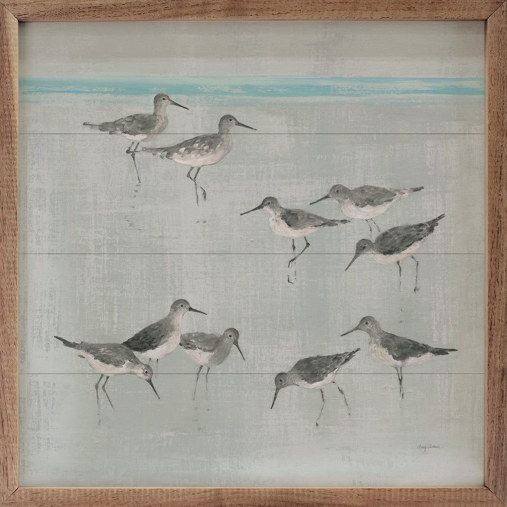 Sandpipers Gray By Avery Tillmon 16x16 / Multi-Color