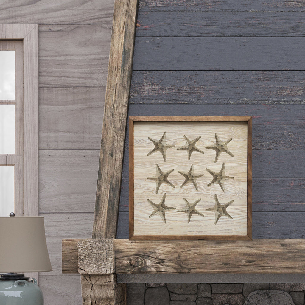 Sea Stars Whitewash 16x16 / Whitewash