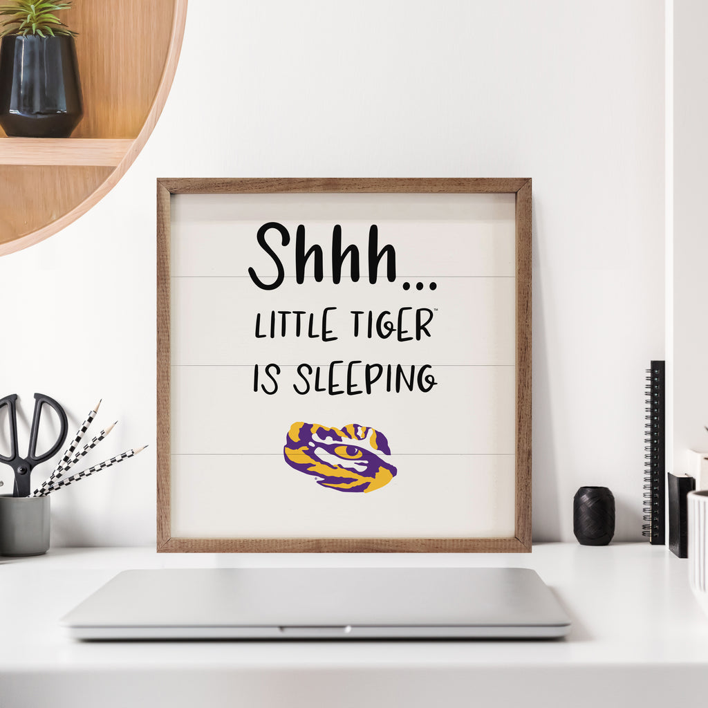 Shhh Little LSU 16x16 / White