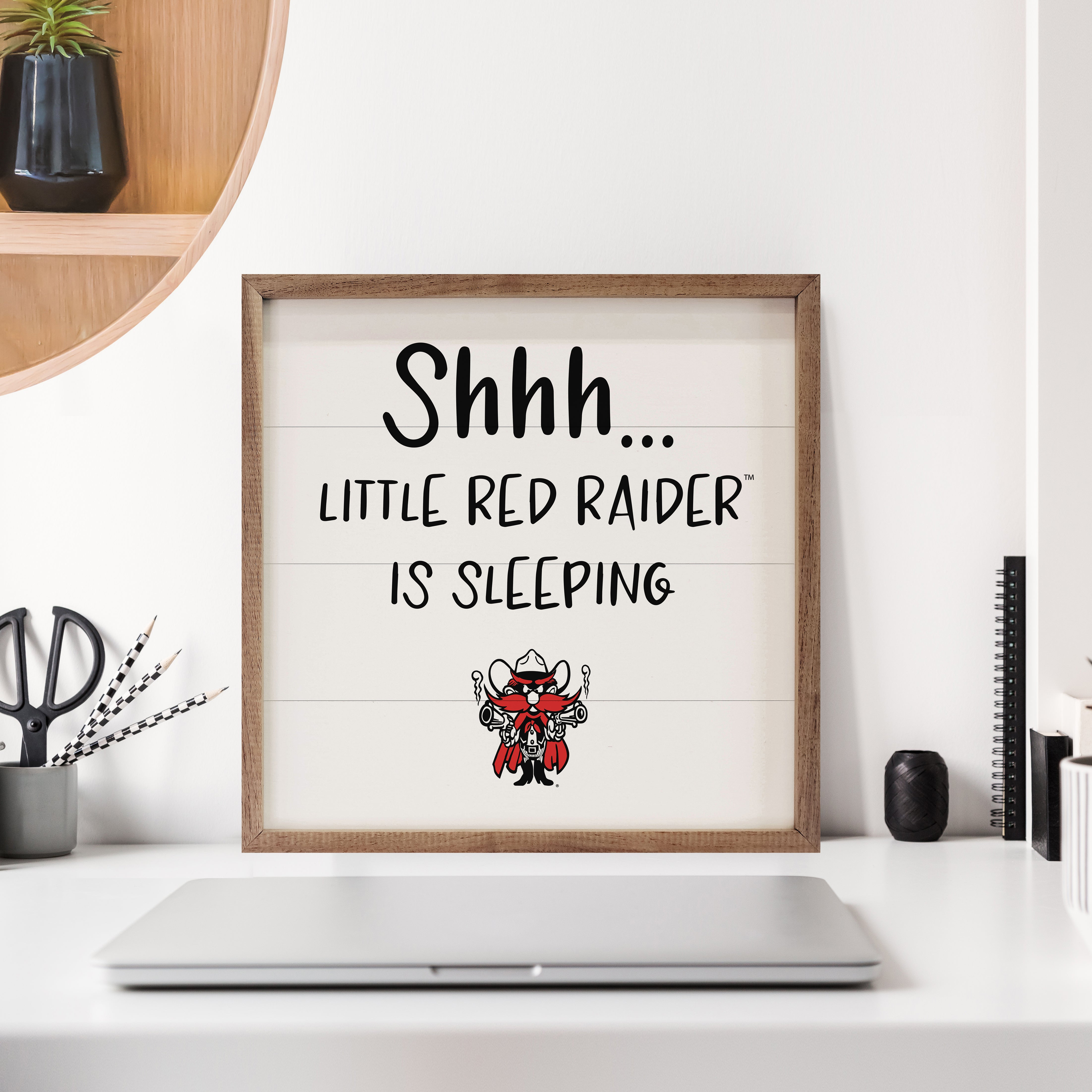 Shhh Little Texas Tech 16x16 / White