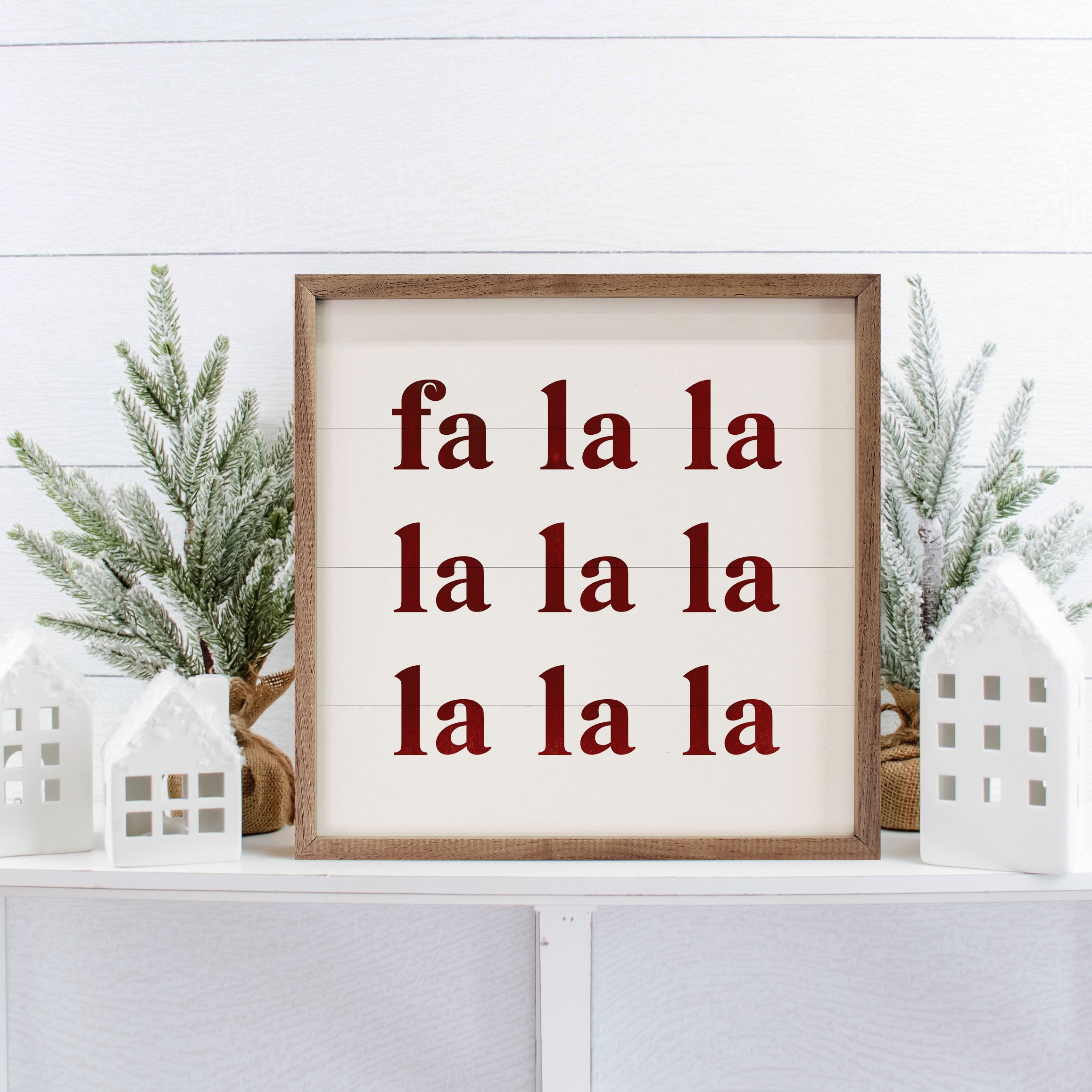 Simple Fa La La Red White 16x16 / White