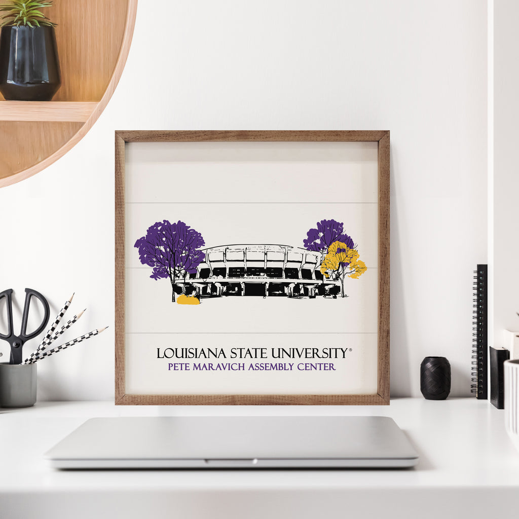 Sketch Basketball Stadium LSU 16x16 / White