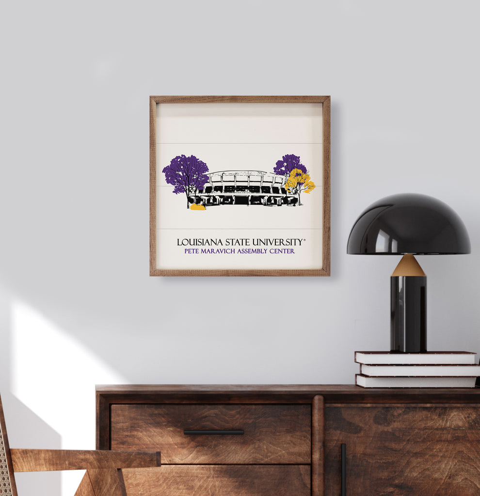 Sketch Basketball Stadium LSU 16x16 / White