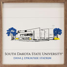 Sketch Football Stadium South Dakota State 16x16 / White