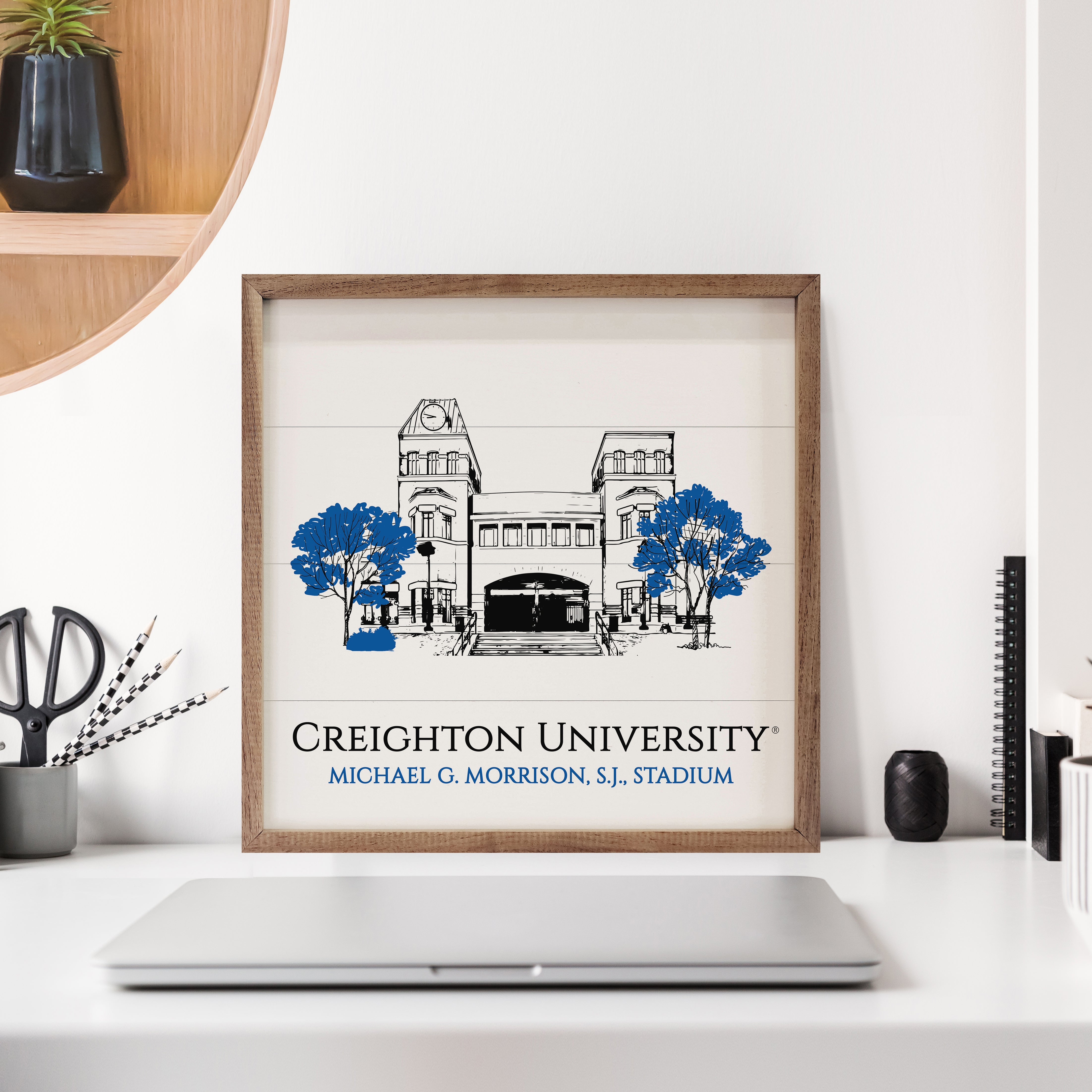 Sketch Soccer Stadium Creighton 16x16 / White