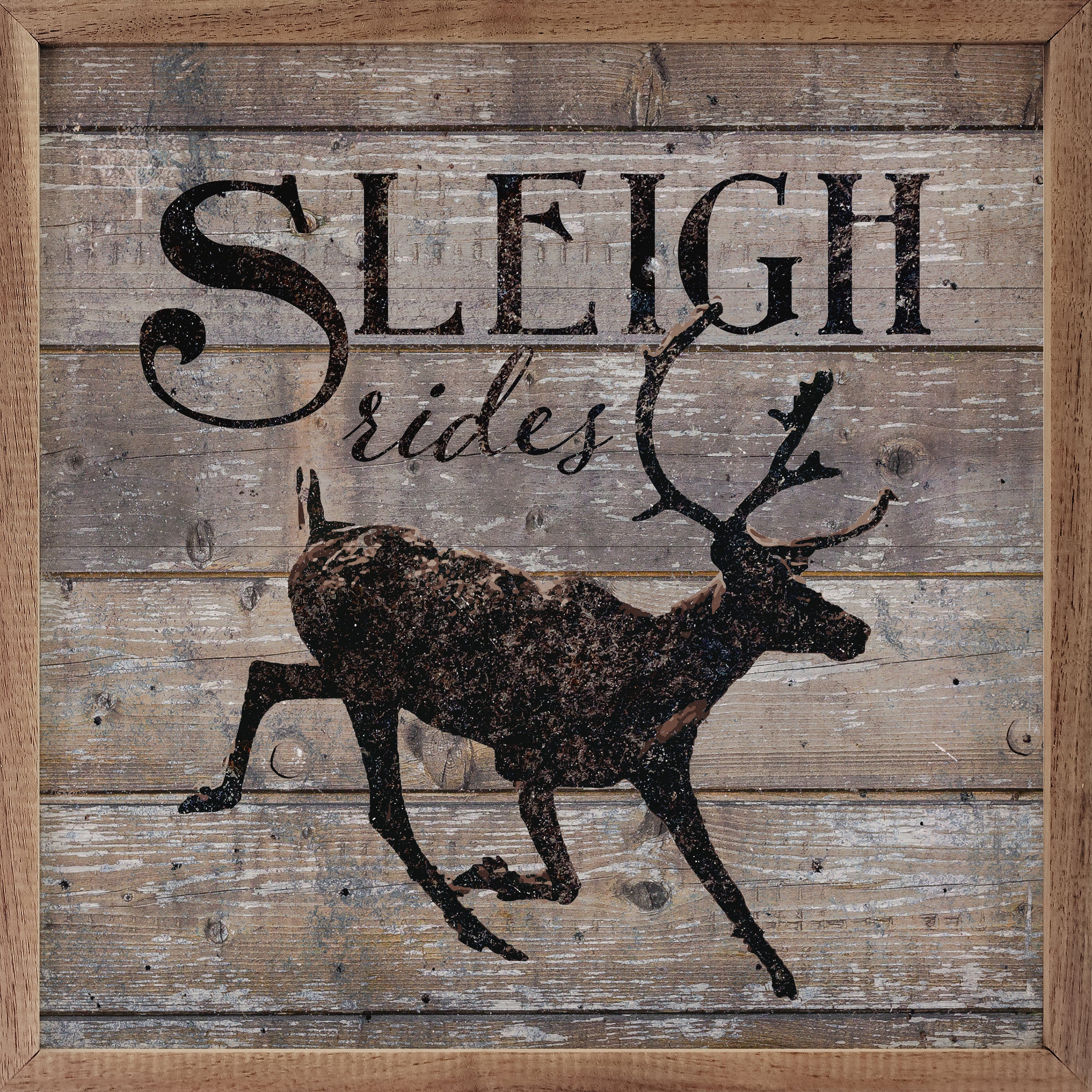 Sleigh Rides Reindeer Brown 16x16 / Brown