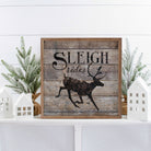 Sleigh Rides Reindeer Brown 16x16 / Brown