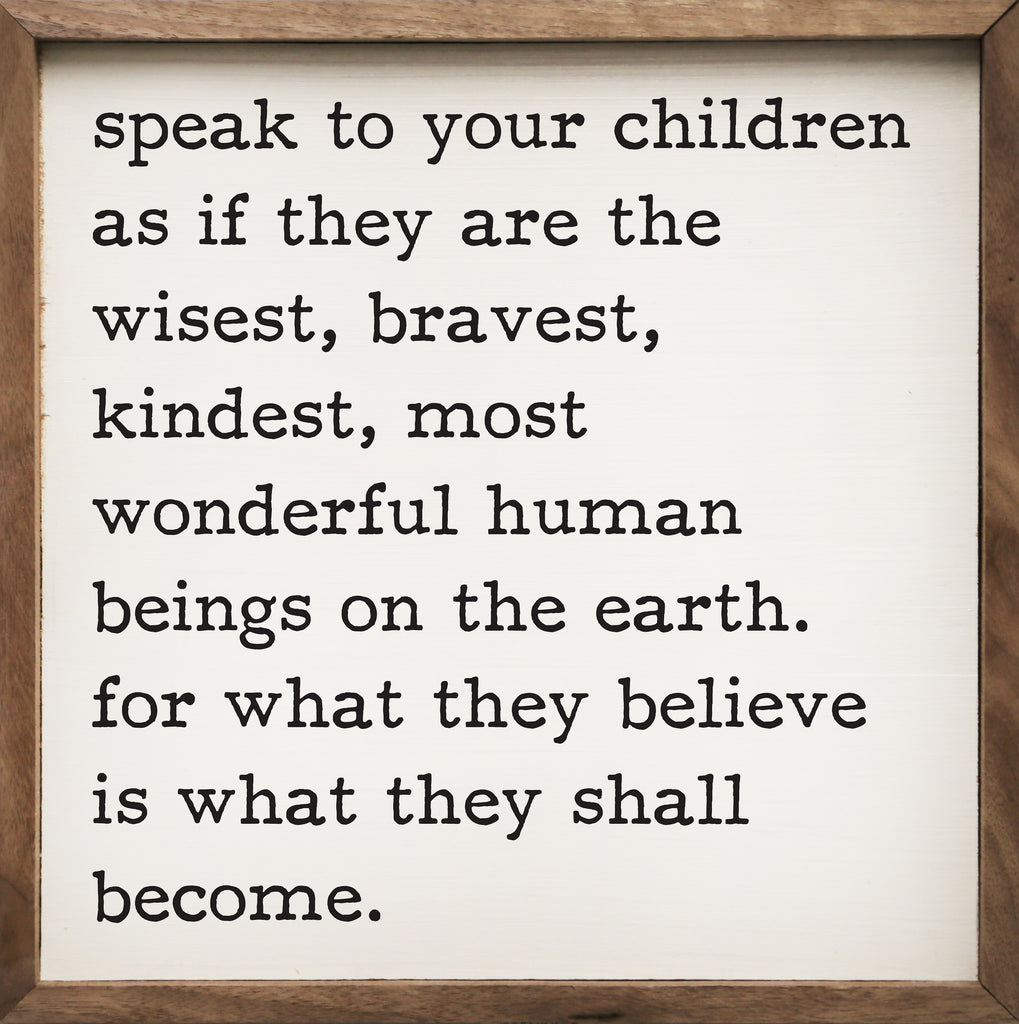 Speak To Your Children White 16x16 / White