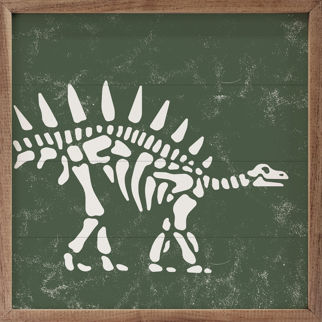 Stegosaurus Skeleton Green 16x16 / Green