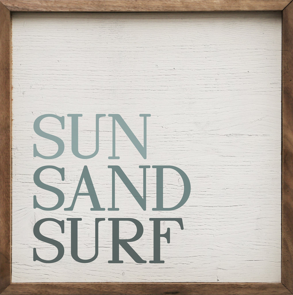 Sun Sand Surf Whitewash 16x16 / Whitewash