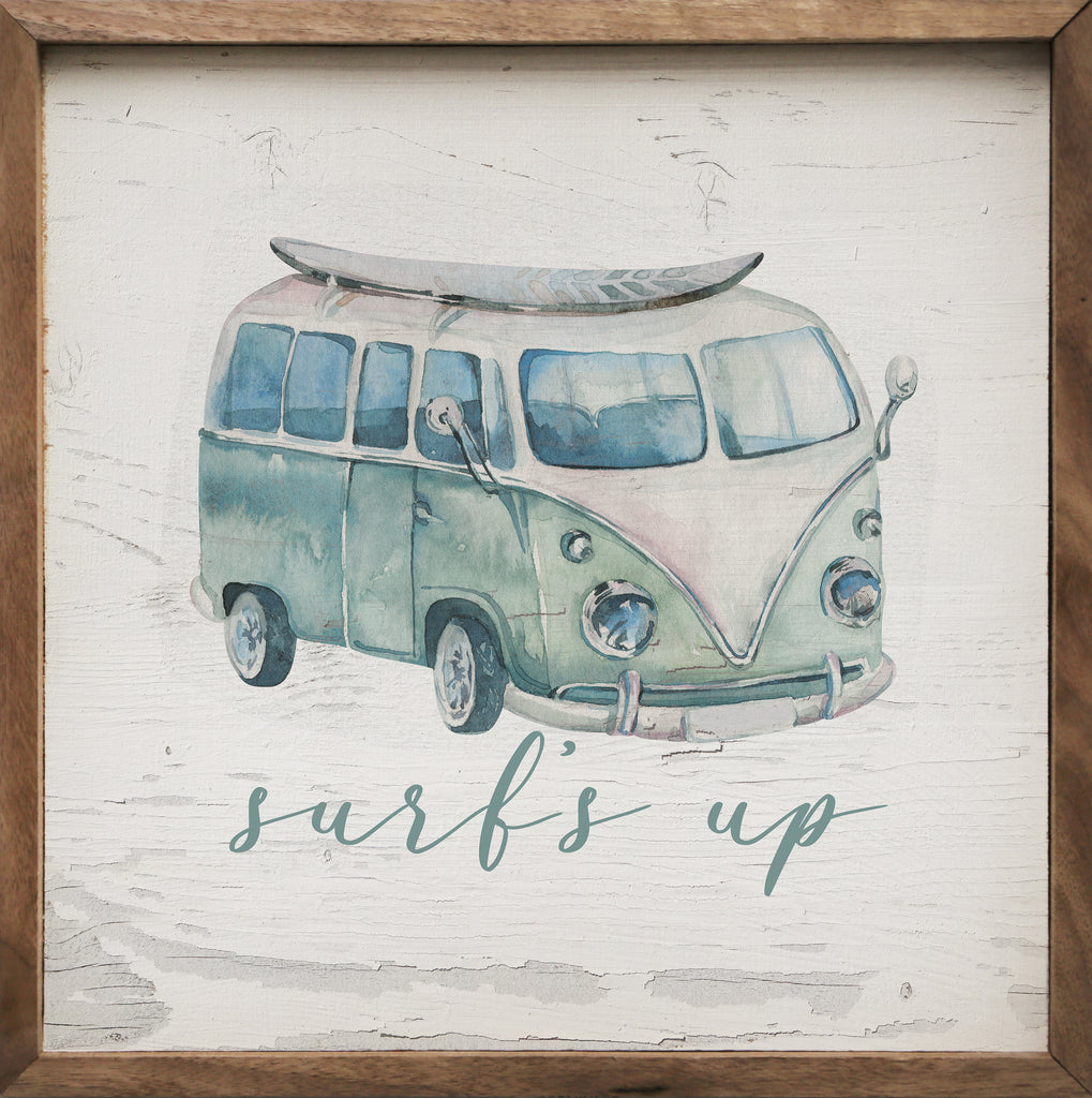 Surf's Up Van Whitewash 16x16 / Whitewash