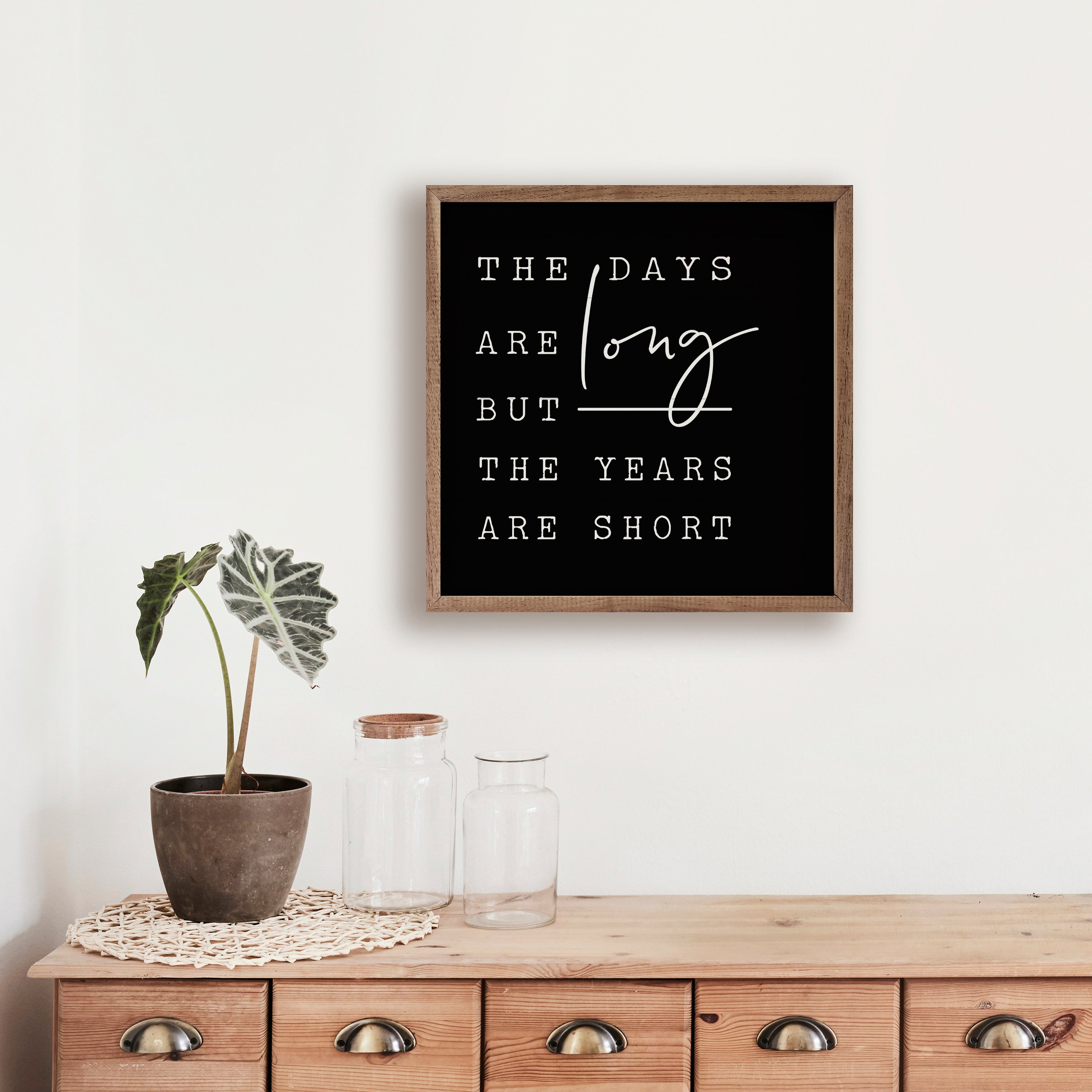 The Days Are Long Black 16x16 / Black
