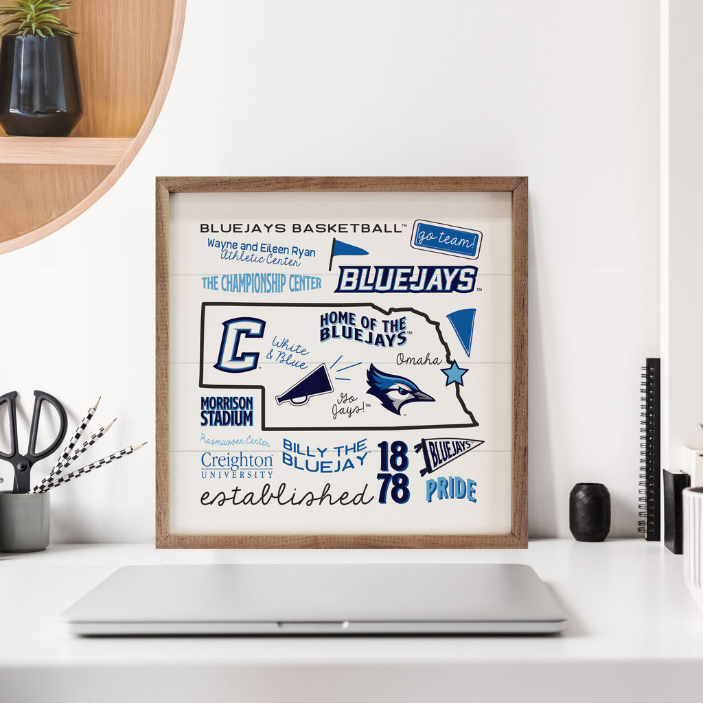 University Words Creighton 16x16 / White