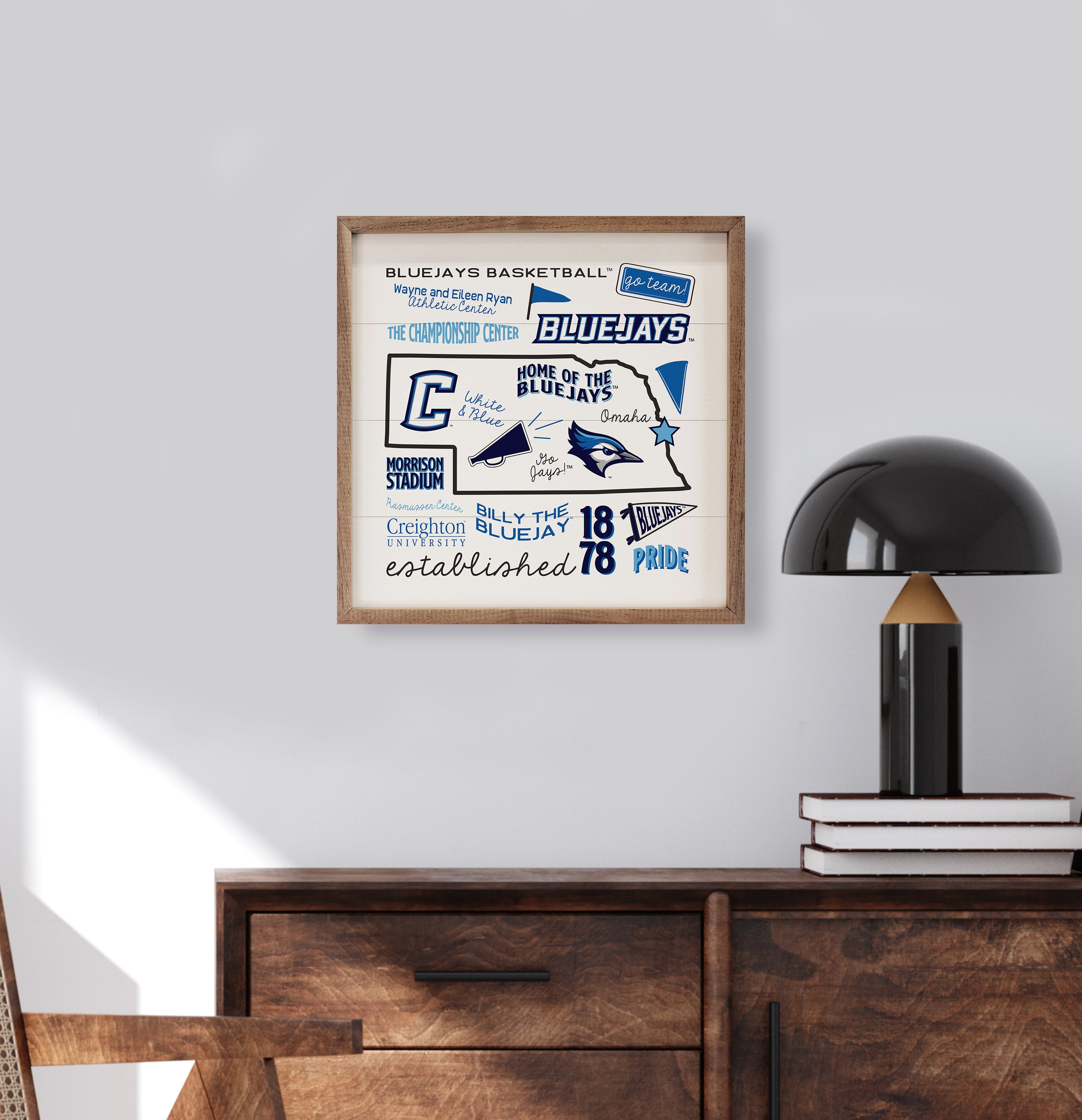 University Words Creighton 16x16 / White