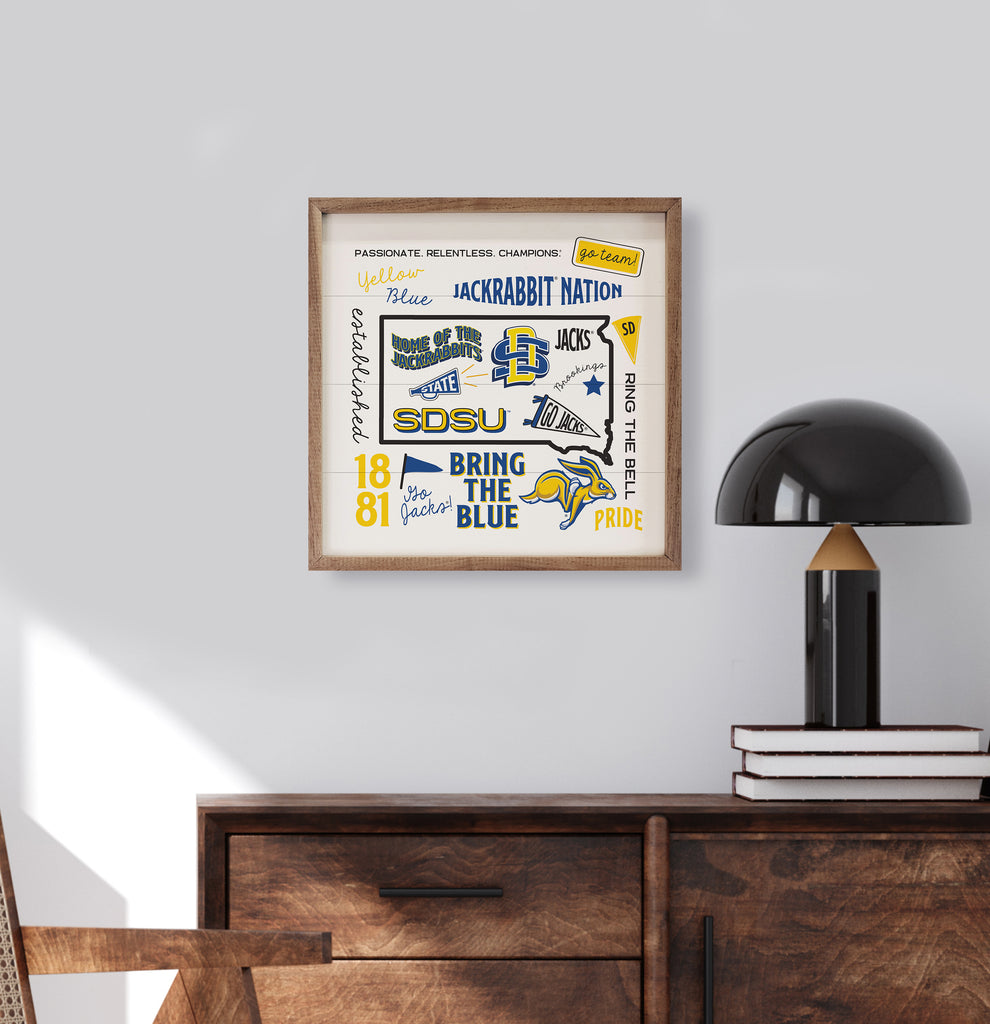 University Words South Dakota State 16x16 / White