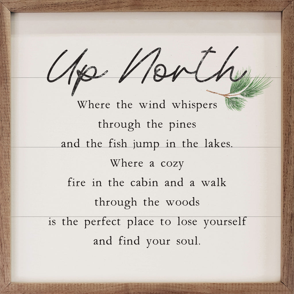 Up North Poem 16x16 / White