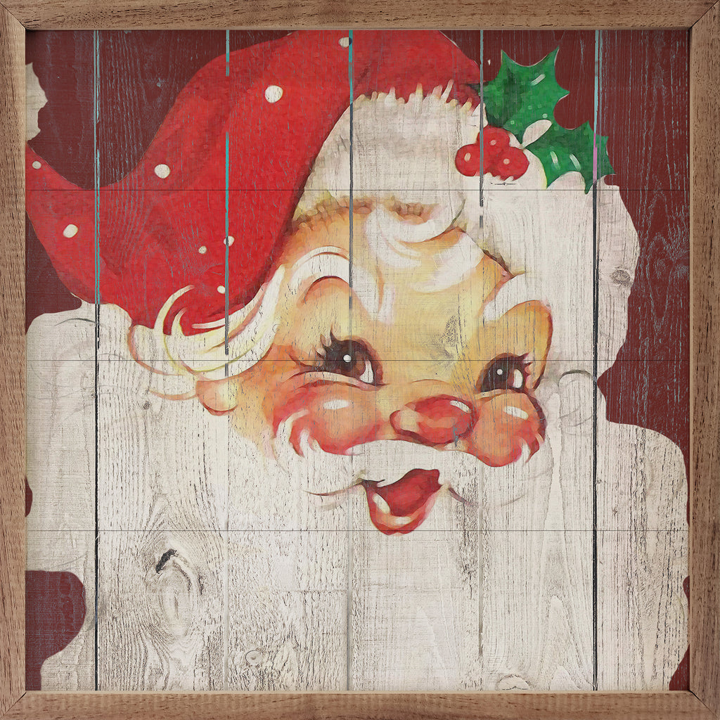 Vintage Cheery Saint Nick 16x16 / Red