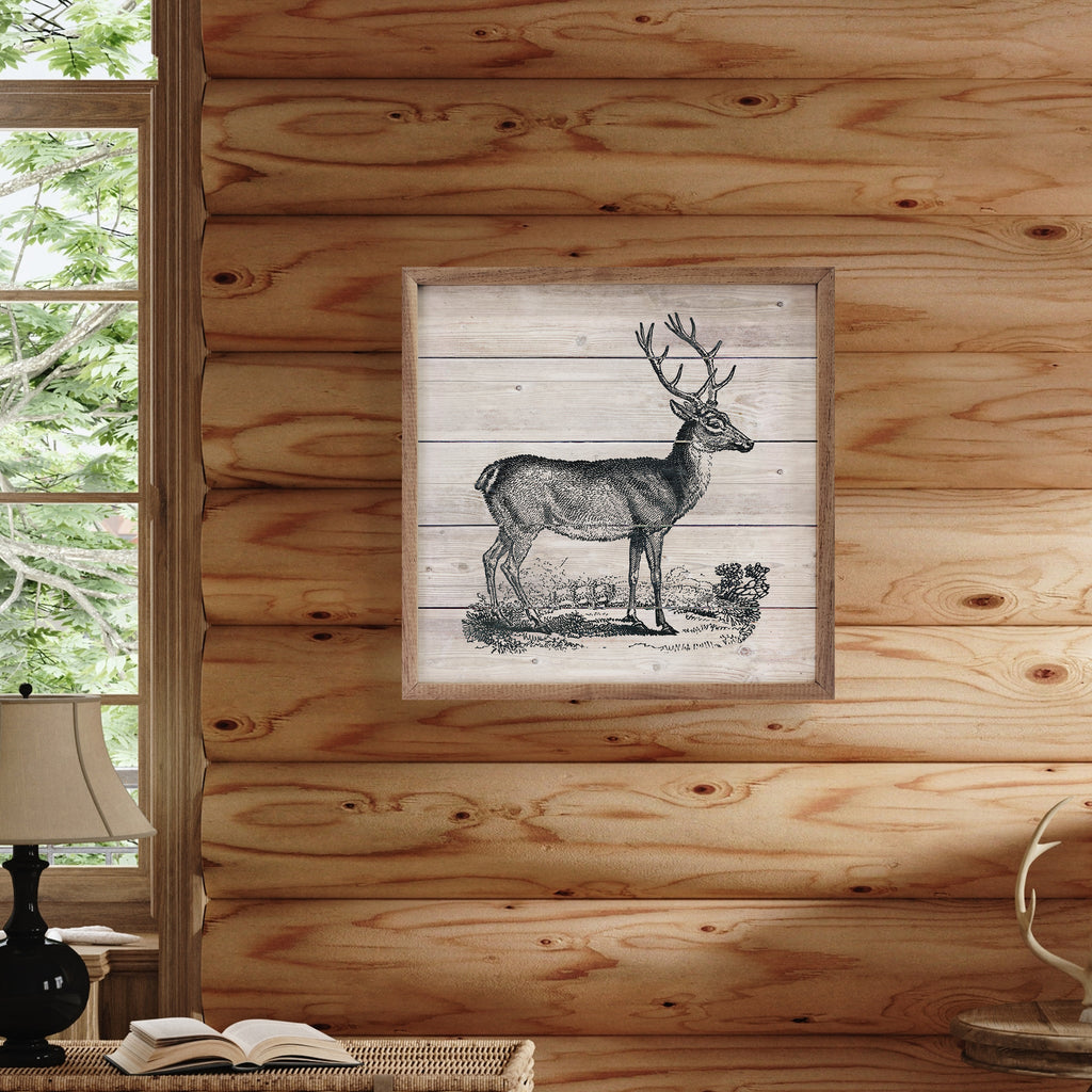 Vintage Deer 16x16 / White