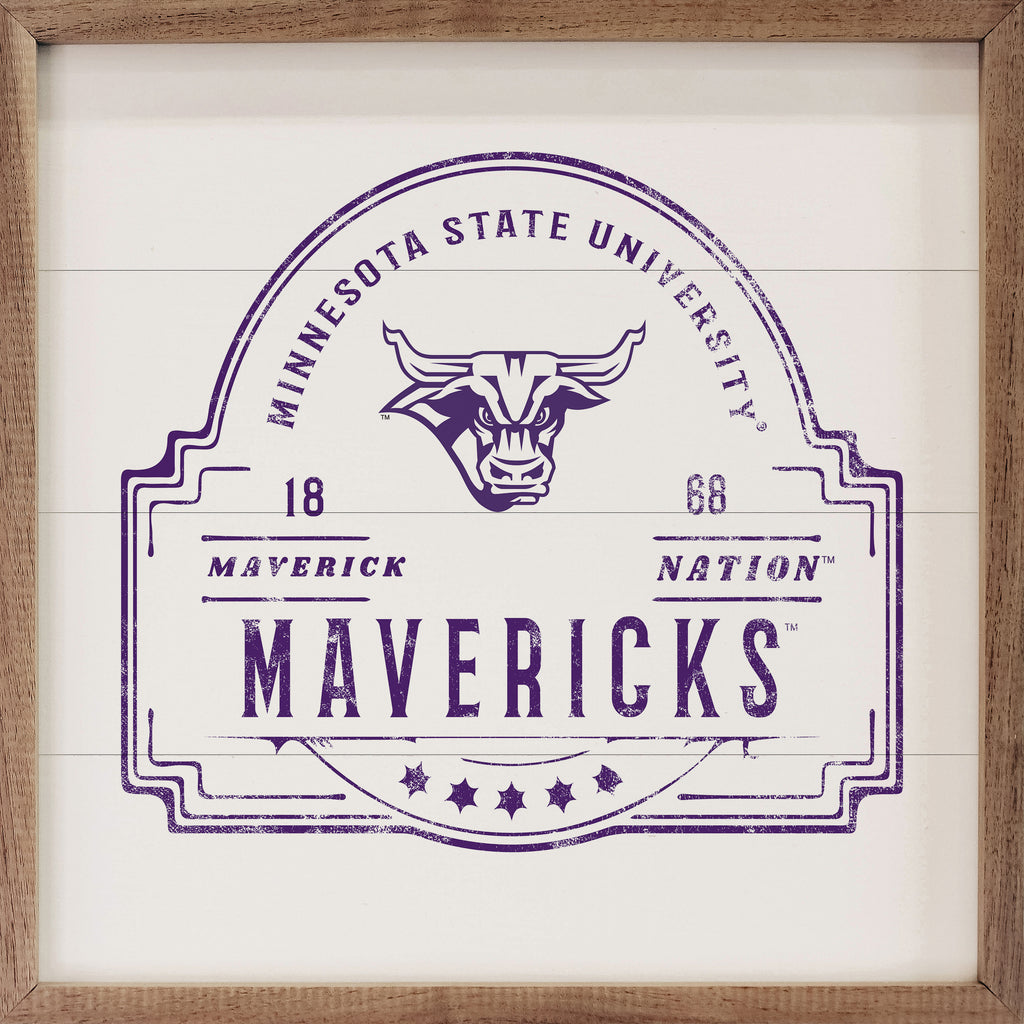 Vintage Stamp Minnesota Mankato 16x16 / White