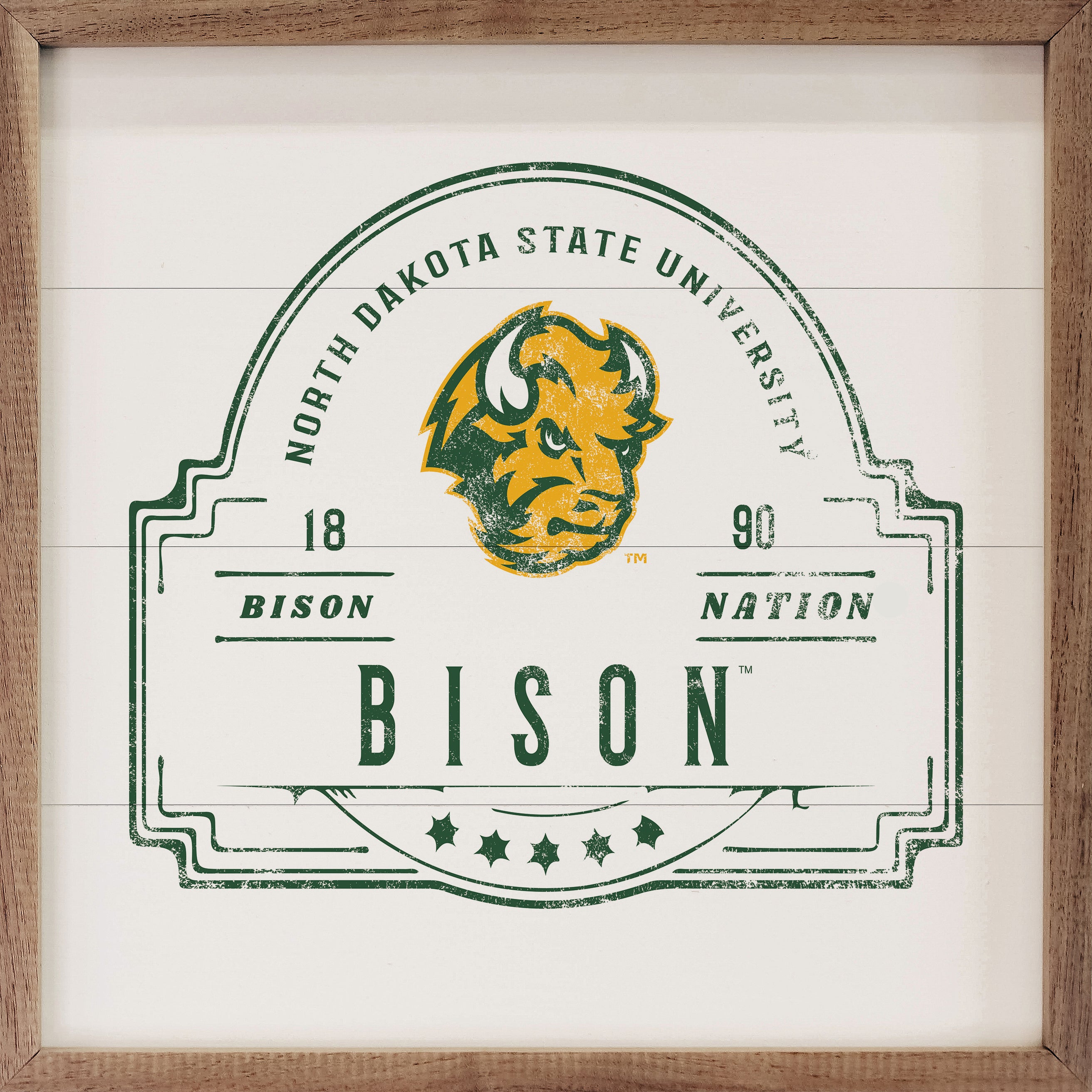 Vintage Stamp NDSU 16x16 / White