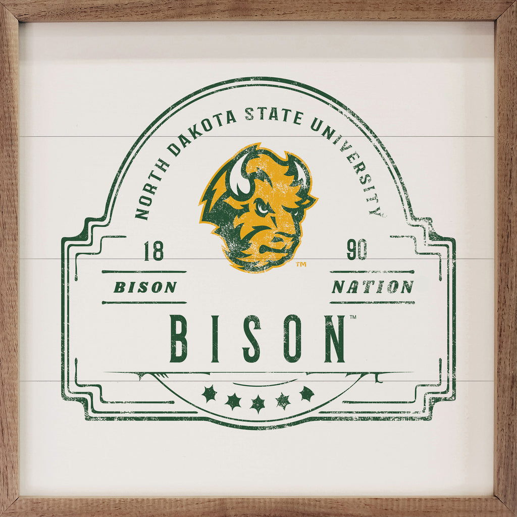 Vintage Stamp NDSU 16x16 / White