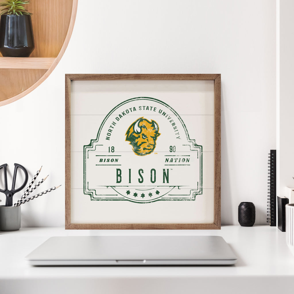 Vintage Stamp NDSU 16x16 / White