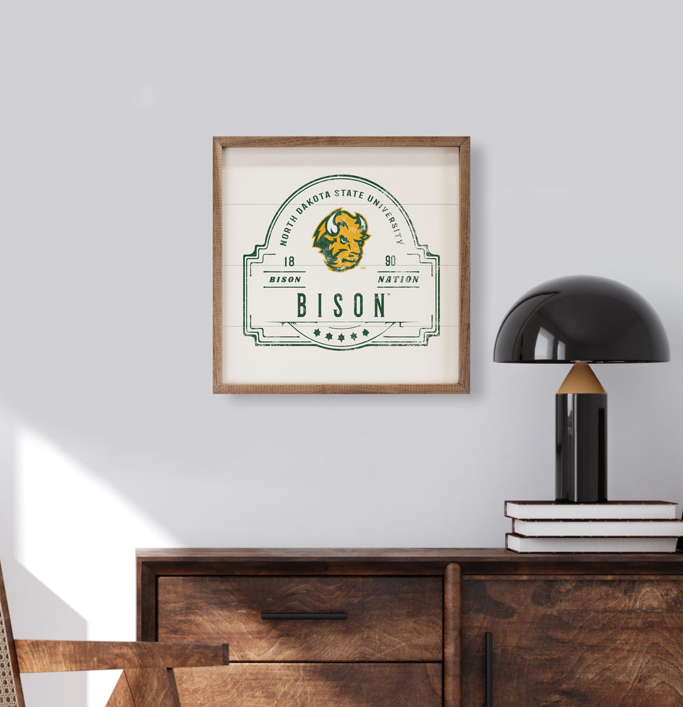 Vintage Stamp NDSU 16x16 / White