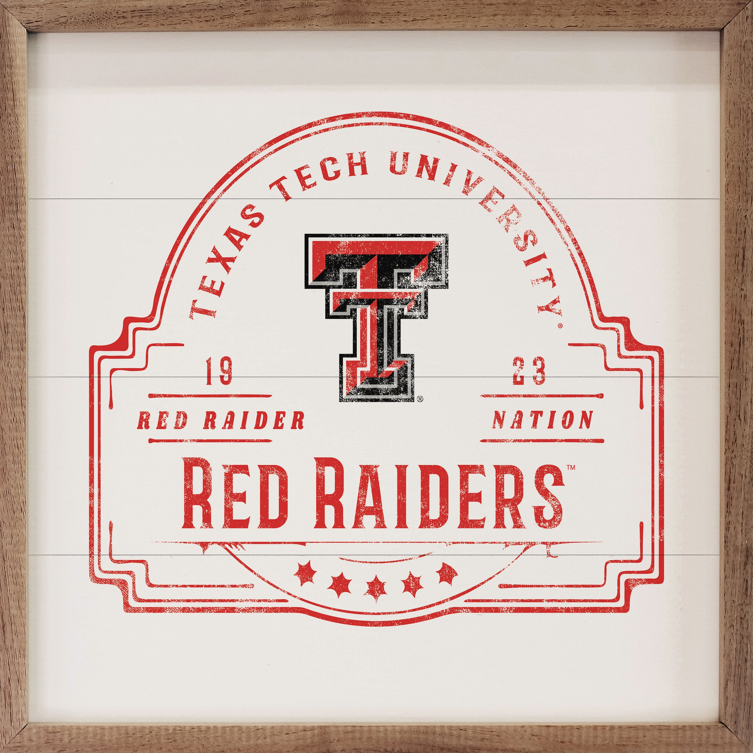 Vintage Stamp Texas Tech 16x16 / White